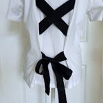 Noisy May White Back Bow Criss Cross Short Sleeve Tee Size Large Designer New Photo 4