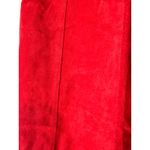 Red Suede Leather Mini Skirt Womens Panels Lined A Photo 1