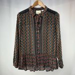 Maeve ‎ by Anthropologie Janie Flounced Peasant Blouse in Multi Size 4 Photo 1