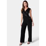 Bebe NYE Disco  Sequined Sleeveless Wrap Jumpsuit Wide Leg Evening Formal M NWT Photo 2