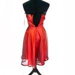 Elegant Strapless taffeta orange red sheer ribbon prom dress in misses s… Size undefined Photo 1