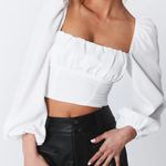 Princess Polly White Long Sleeve Crop Top Photo 1