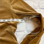 Molly Bracken  Velvet high mock neck Top Blouse gold brown muted yellow XL tie Photo 3