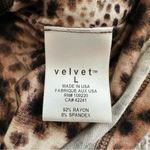 Velvet by Graham & Spencer Soft Leopard Print Stretch Dress Draped Neck Size L Brown Size L Photo 7