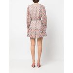 Saloni Franca Silk Floral Print Mini Wrap Dress Red Cream Womens Size 6 Photo 5