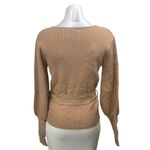 Fashion Union NEW Brown Rib Knit Belted Square Neck Long Sleeve Sweater Top Sz 8 Photo 1