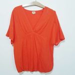 Ella Moss Orange Summer Blouse Beach Wear Top V Neck Photo 0