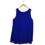 City Chic New  Dress Womens L 20 Hi Low Sleeveless Trapeze Chiffon Electric Blue Photo 3