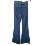 Lulus Flare Belted Retro Style Denim Medium Wash Small Photo 4