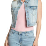 Juicy Couture  Stone Light Wash Denim Vest Sz S NWT Photo 0