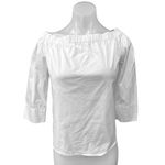 ZARA Women's White Off Cold Shoulder Half Sleeve Ruffle Shirt Blouse Top Size XS Photo 3