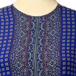 Madewell  SILK BLUE ASCOT GRIDIRON BOHO SHORT SLEEVE BLOUSE TOP XS Photo 1