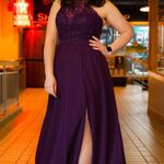 Kennedy Blue Chic Backless Purple Halter Dress Photo 2