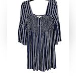 BB Dakota Jack by  Blue Striped 3/4 Bell Sleeves Dress Size M Photo 2