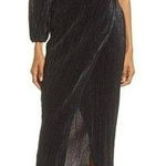 Saylor  Black One Shoulder Long Sleeve Party Cocktail Midi Dress XS Photo 0