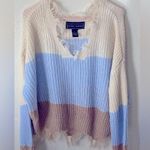 Polly & Esther Cream Neutral’s Color Block Shabby Boho Knit Sweater! Photo 1