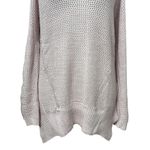 Willow & Clay Open Knit Sweater Cut-Out Shoulder Long Sleeves Pale Pink W S NWOT Photo 2