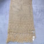 Loft  Womens Fringe‎ Scarf Metallic Gold Crochet Open Weave Lightweight Shawl Photo 8