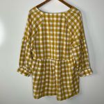Maeve  April Babydoll Blouse Yellow Gingham Print Size Medium Photo 4