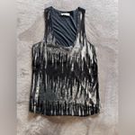 Sugar Lips  Flashy Shiny Sequins Black & Silver Women’s Tank Top Y2K Sz L EUC Photo 2