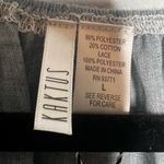 Kaktus NEW Blue White Chambray Boho Peasant Lace Tie Top 3/4 Balloon Sleeve L Size L Photo 4