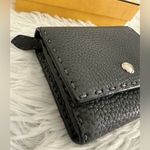 Fendi New Selleria Grey Leather Compact Wallet Photo 3