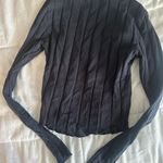 Urban Outfitters Black Ribbed Square Neck Long Sleeve Photo 3