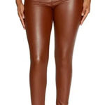 Naked Wardrobe NWOT‎  Vegan Leather High Waist Leggings Brown Size Medium Photo 0