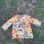 Alfred Dunner  Petite Floral‎ Print Metallic Accent Top 10P Crochet Trim Photo 5