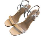 Diane Von Furstenberg  DVF Frankie Sandals Nude Metal Ankle Strap Size 9 Women's Photo 2