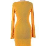 BCBG Marigold Long Sleeve V Neck Bodycon Dress Yellow Size M Photo 2