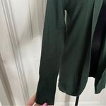 Elodie Green Long Cardigan Sweater with Open Front and Shawl Collar Photo 6