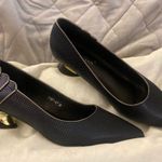 New , Lavishly Paris Buenos Aires Navy Iridescent Pointed Toe Heels Blue Size 7.5 Photo 10