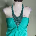 Cache Vintage Y2K Mermaid Fairy Fantasy ‎ Turquoise Beaded Halter Prom Gown 4 Photo 1