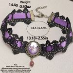 Gothic Black/Purple Lace Necklace Collar Choker Retro Style Faux Fashion Jewelry Black Photo 6