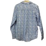 LL Bean Blue Paisley Wrinkle Free Pinpoint Oxford Long Sleeve Button Shirt LARGE Photo 6