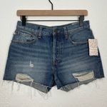 Free People We The  Distressed Sofia Denim Shorts Byron Bay NWT Size 27 Photo 1