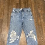 AGOLDE  100% ORGANIC COTTON RIPPED KNEE BUTTON FLY HI WAISTED JEANS MADE IN USA Photo 12