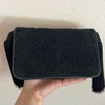 Judith Leiber vintage embroidered Suede evening mini bag with tassles, black Photo 15