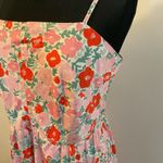 2. Free Assembly Pink & GreenFloral Tiered Midi Dress with Tie Back Size X Photo 7