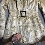 Jessica Simpson Y2K  Belted Gold Puffer Coat Size Small Photo 4