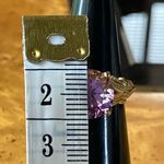 Rose de France Amethyst Sterling Silver Solitaire Ring Size 5 Gold Photo 6