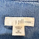 J.Jill  soft chambray denim tunic top, pockets, standard collar, 3/4 button front Photo 3