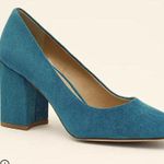Ann Taylor Blue Suede leather Block Heel Pumps size 8.5 Photo 8