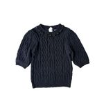 ZARA  High Collar Cable Knit Sweater With Tonal Beads & Shorts Sleeves Photo 5