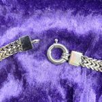 Herringbone Chain Necklace Silver Tone Fashion Jewelry Chunky Braided 16" Photo 4