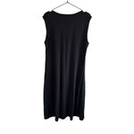Eileen Fisher Stretch Jersey Knit V-Neck Tank Midi Dress Medium Black Photo 6