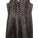 Talbots NWT  Black Metallic Silver Daisy A Line Pleated Tank Dress Party Size 18 Photo 0