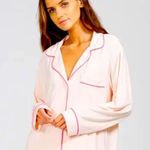 Hatch size 2 maternity button up top in light pink & pink lining casual comfy Photo 1