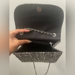 Camellia Black Tweed Clutch with Floral Accent Photo 3